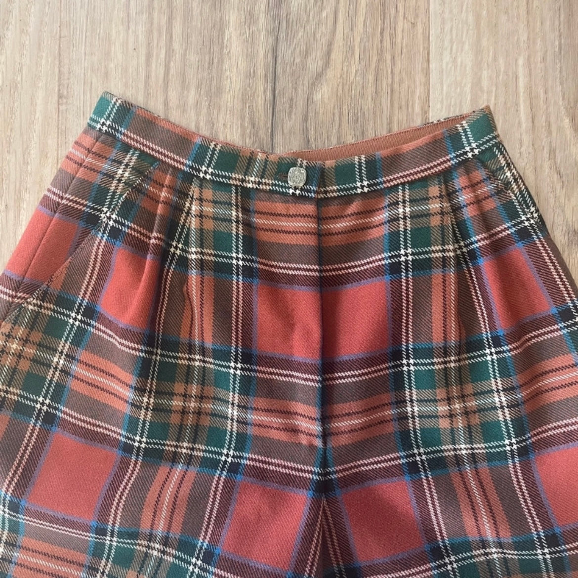Burnt Orange Tartan Shorts