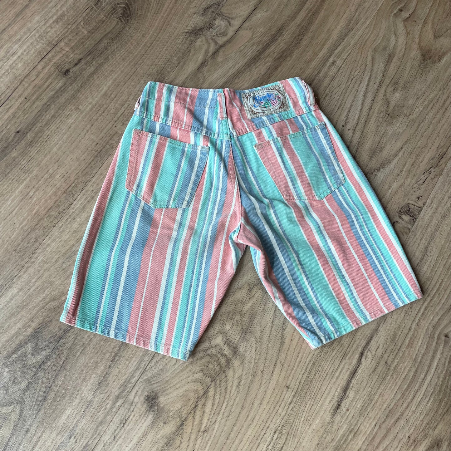 Striped Denim Shorts