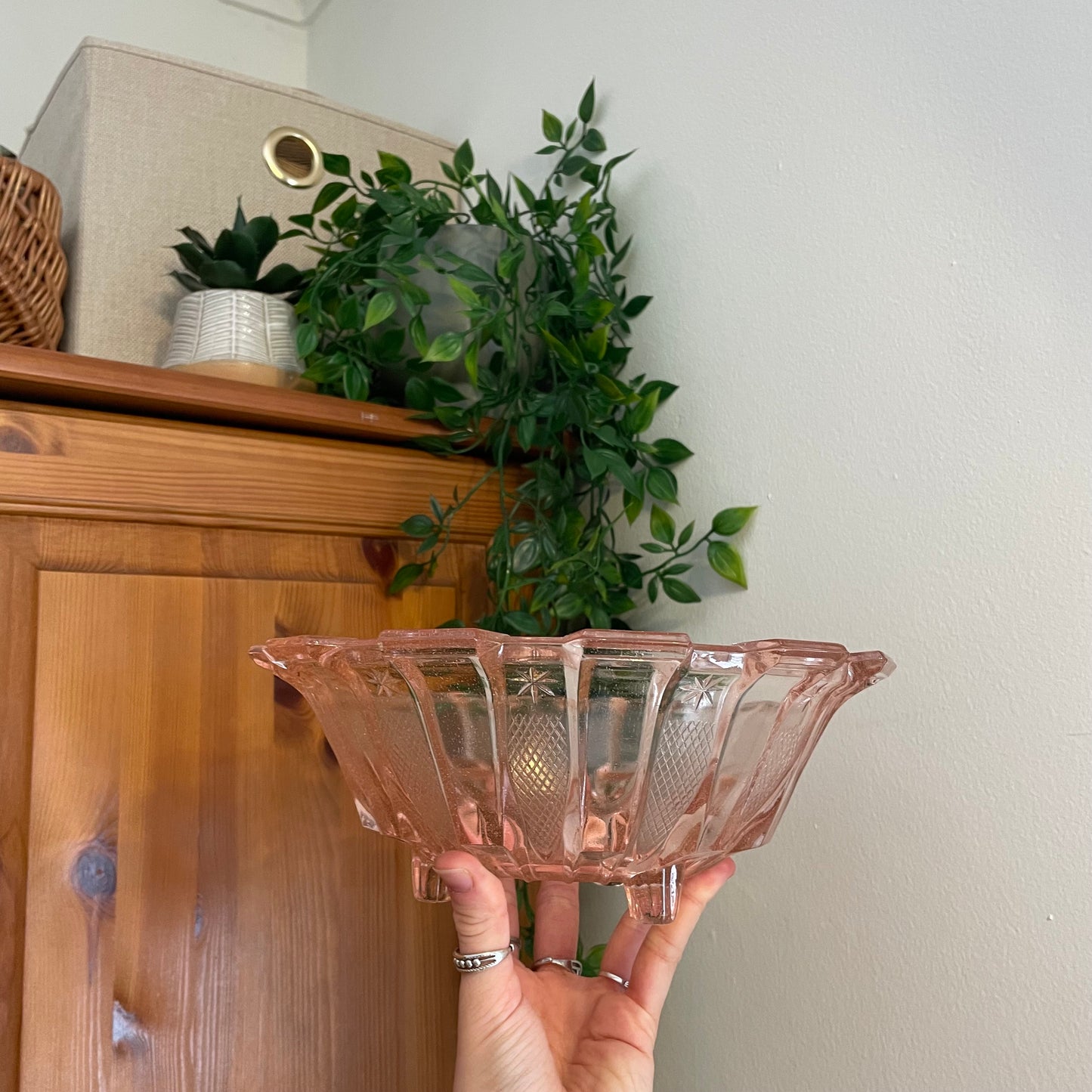 Salmon Depression Glass Bowl Set