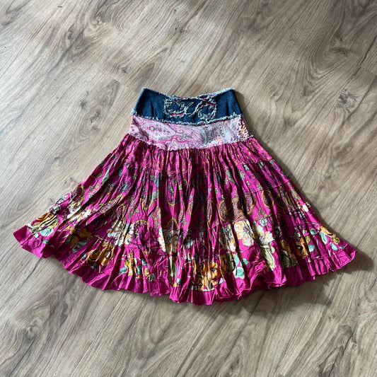 90s Denim / bohemian skirt