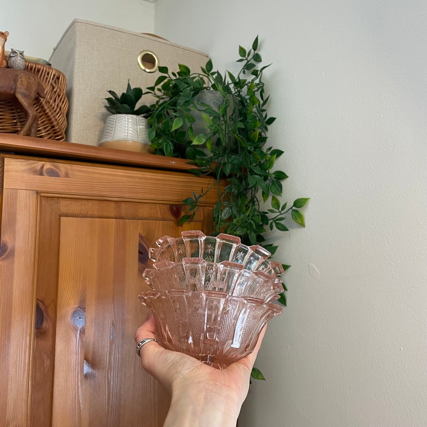 Salmon Depression Glass Bowl Set