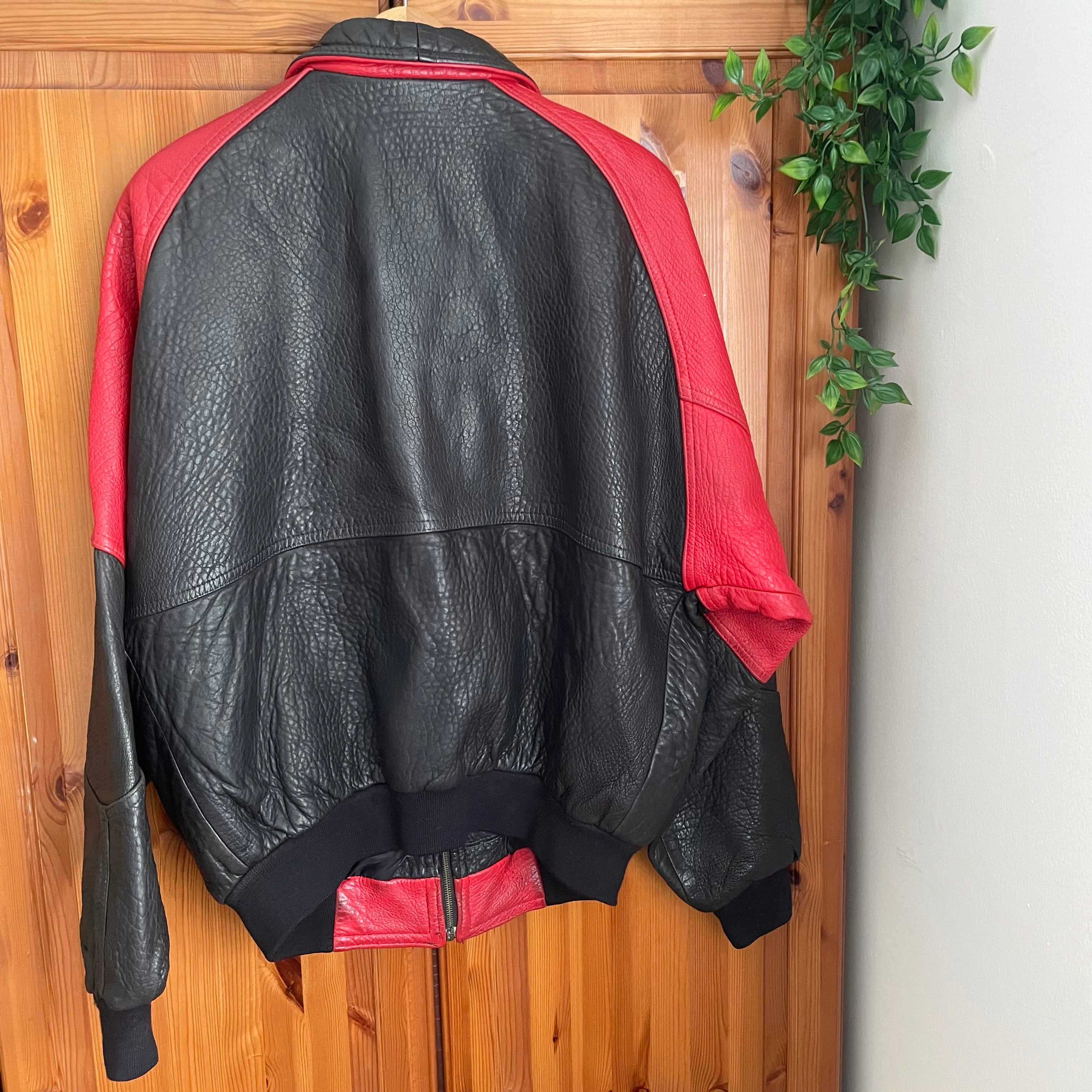 90s Leather Bomber Jacket