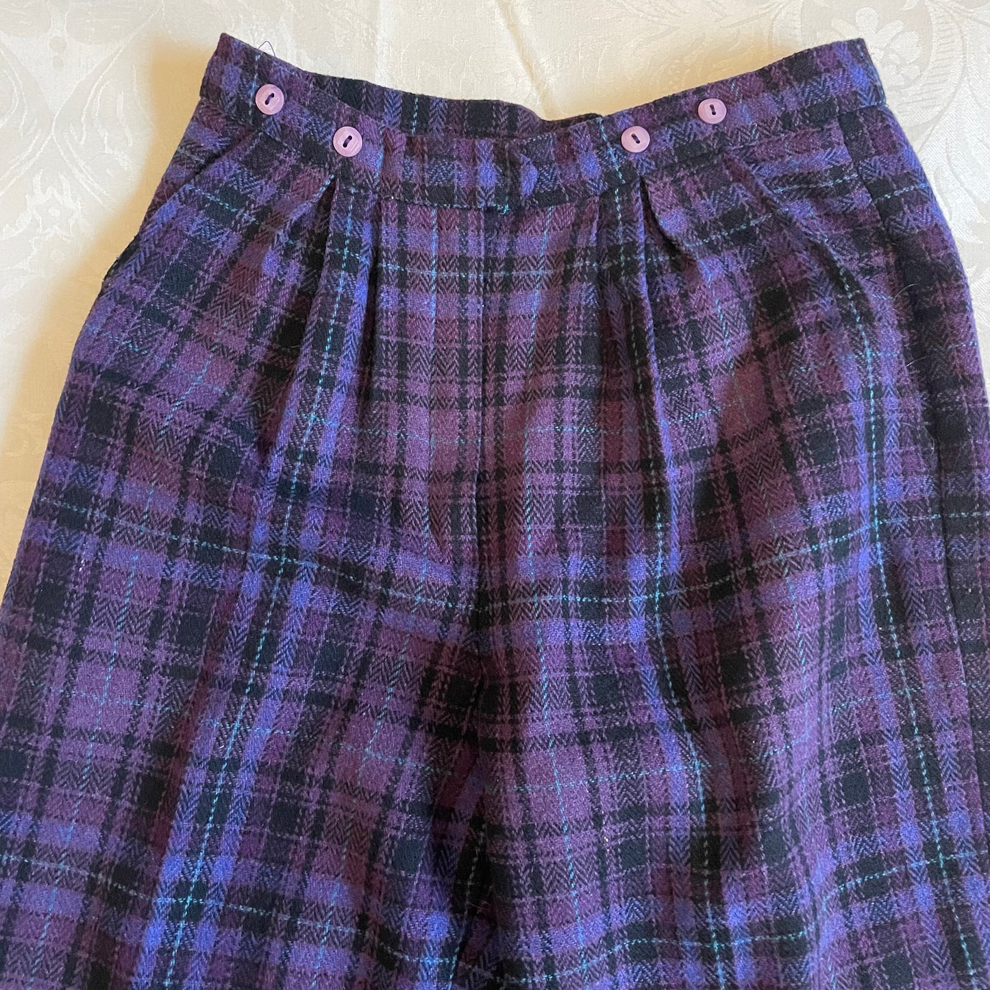 Wool Checked Trousers