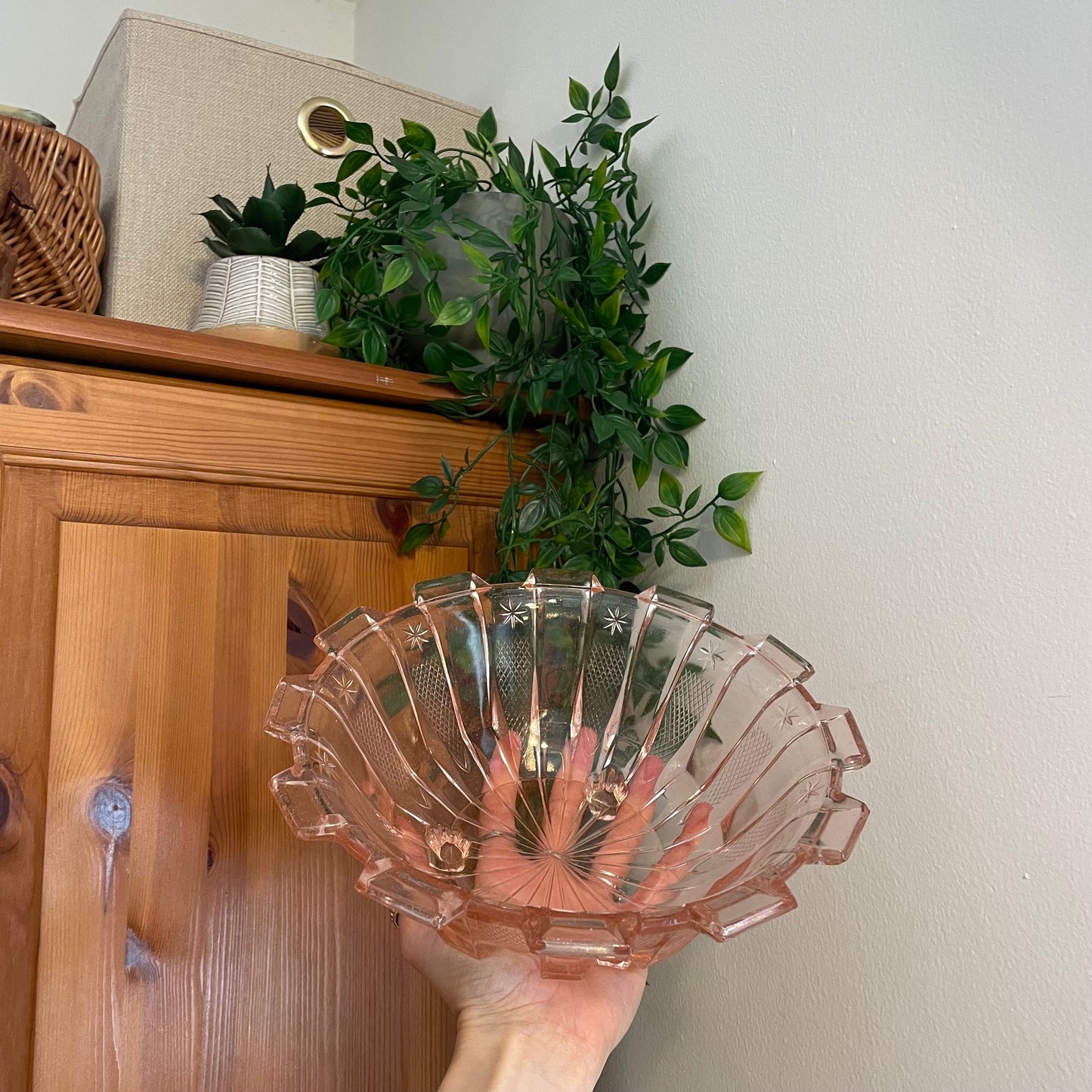 Salmon Depression Glass Bowl Set