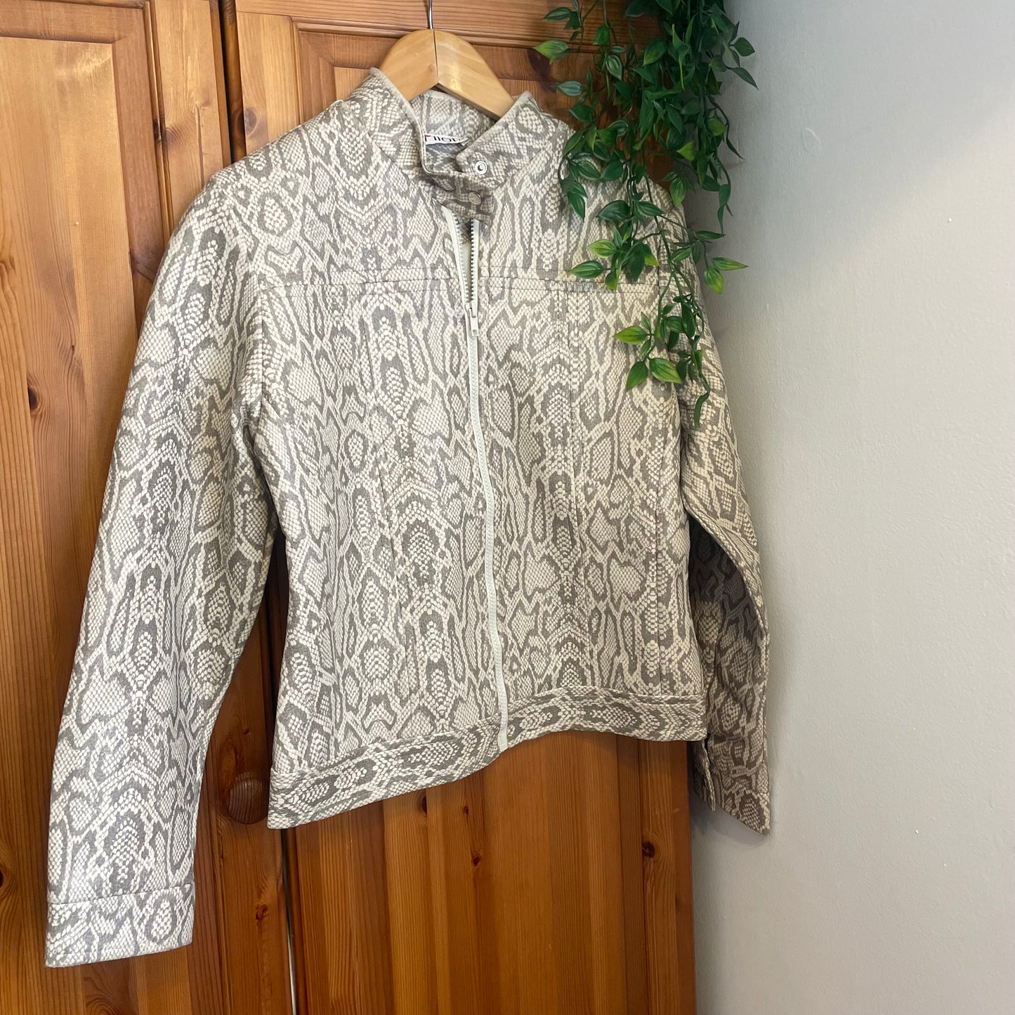 Faux leather snake print jacket