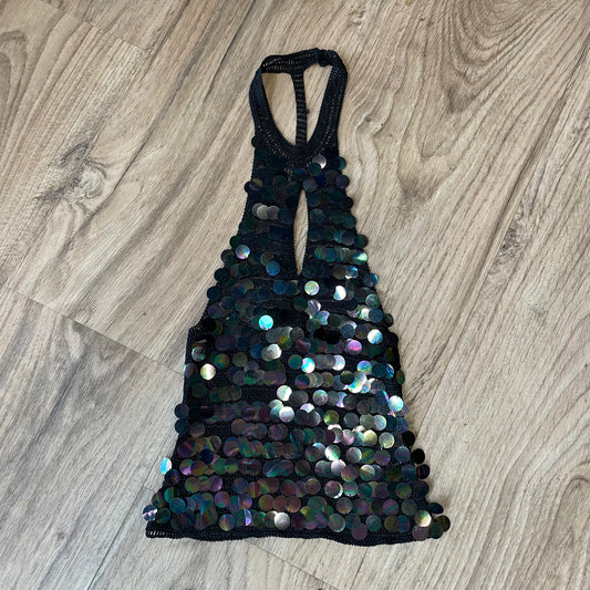 Sequin Halter-neck Top  no