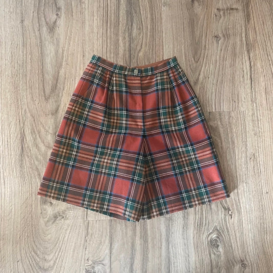 Burnt Orange Tartan Shorts