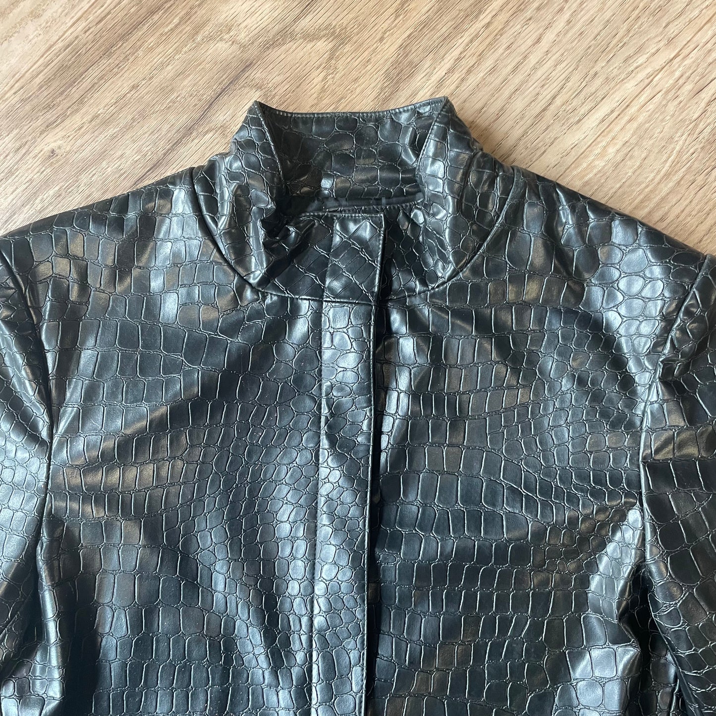 Crocodile textured Coat