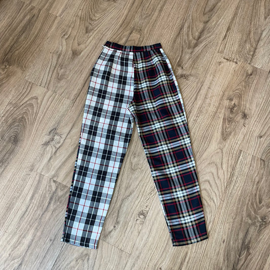 Tartan half and half trousers