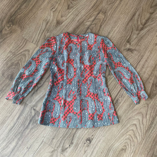 80s Paisley Print Top
