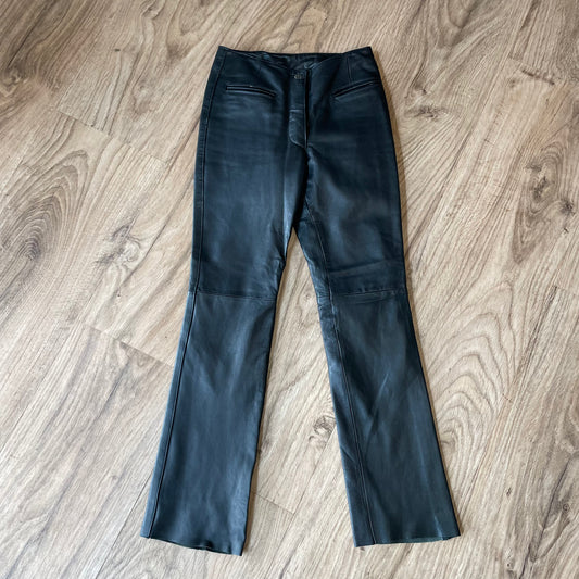 90s Low Leather Trousers